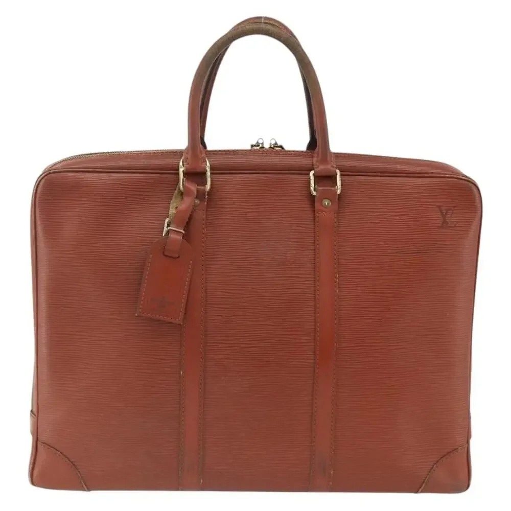 Louis Vuitton Epi Porte Documents Voyage Business Bag Brown